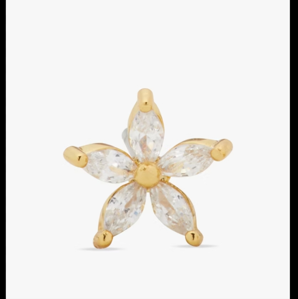 kate spade Gold and Clear Flower Earrings - Picture 2 of 3